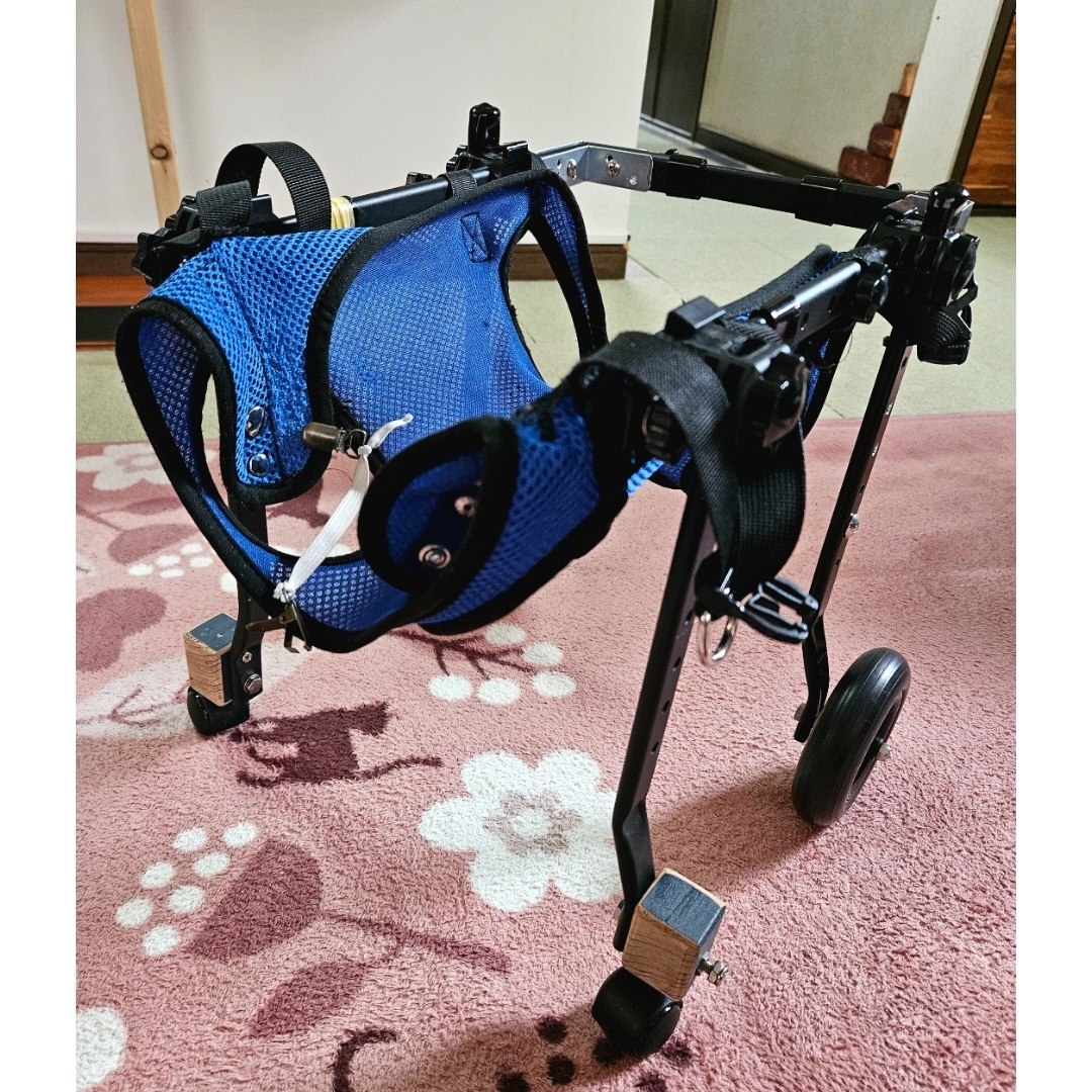 ２輪の車椅子に前輪着けて4輪に