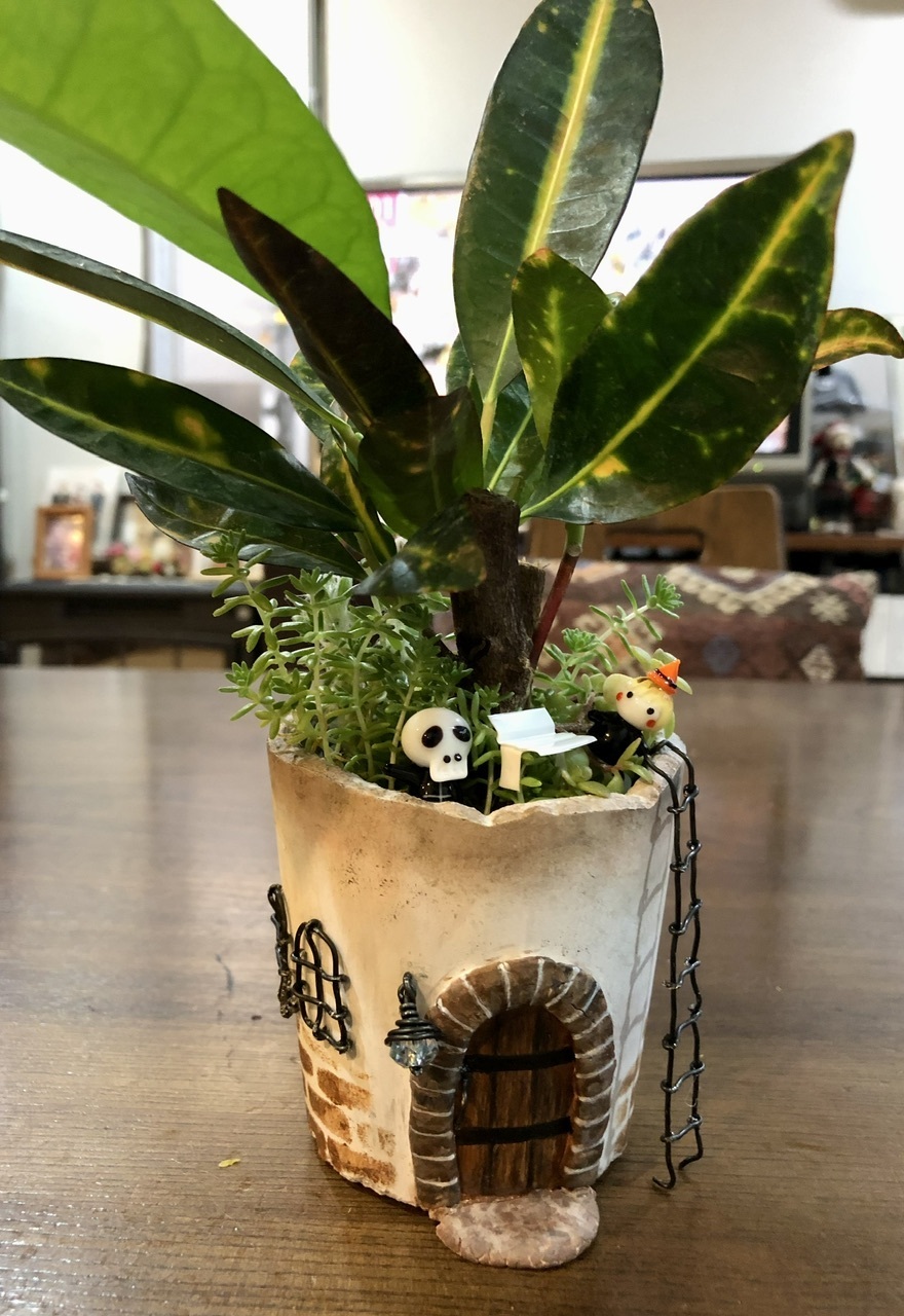 デコパージュꔛꕤ ガーデン雑貨 *壁掛けリメイク鉢6号 *スズラン