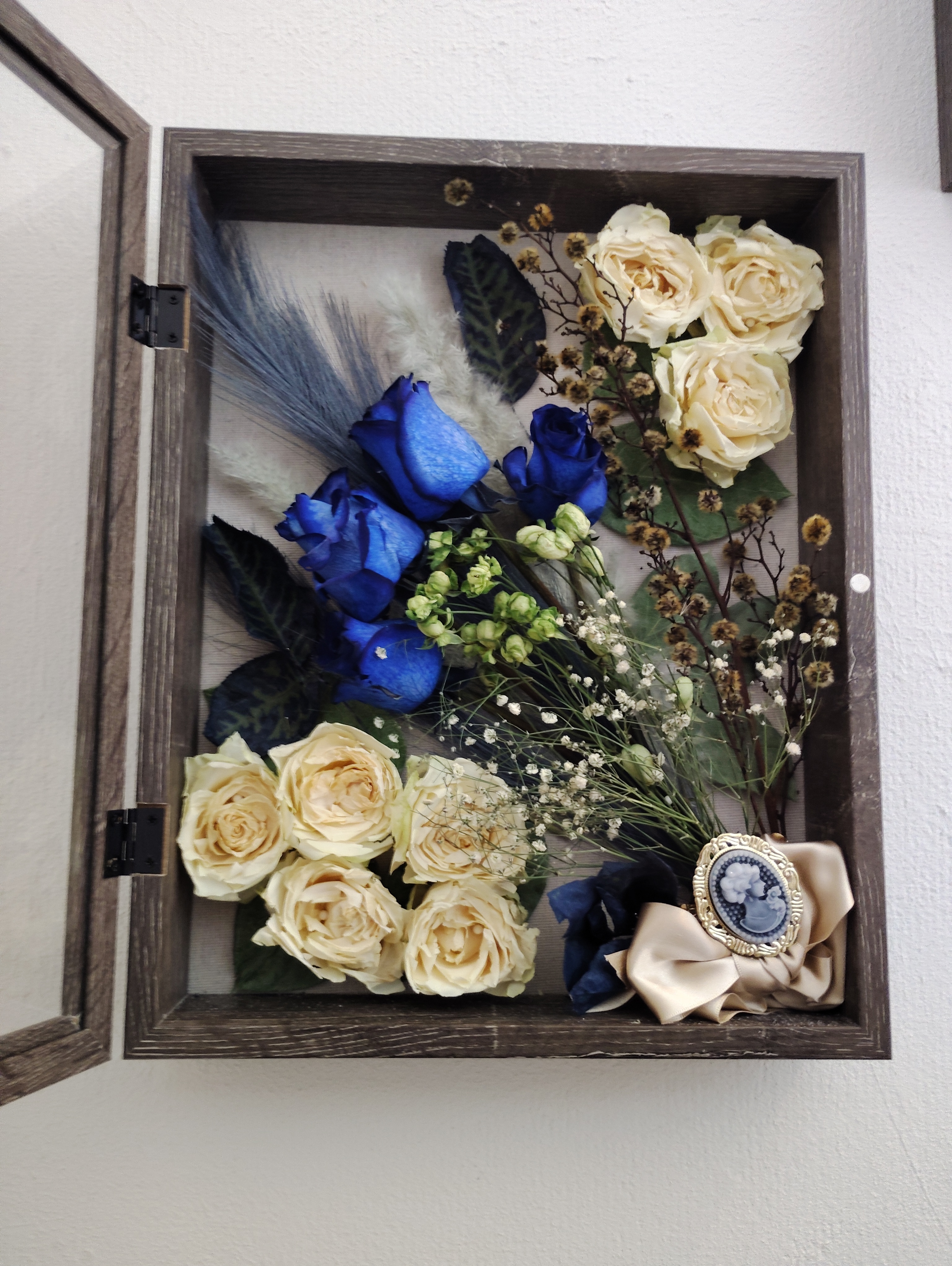 【N.571】ハンドメイド　ブレスレット　淡水パール　青　薔薇　ドライフラワー シリカゲルで作ったドライフラワー額 | CAINZ DIY Square