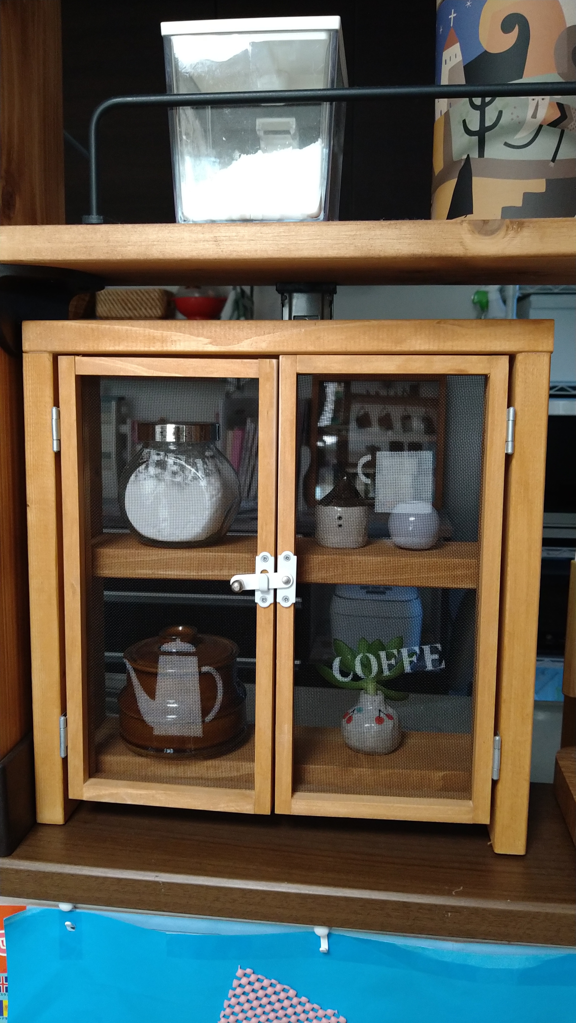 【Mさん専用】 CountryCorner シャビーシック（下の戸棚のみ） トールキャビネット 片扉タイプ 右開き 可動棚付 シェルフ MA