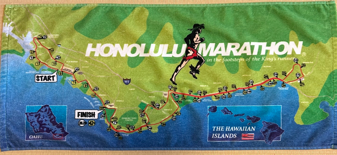 ホノルルマラソンコースマップタオル | ホノルルマラソンOHANA