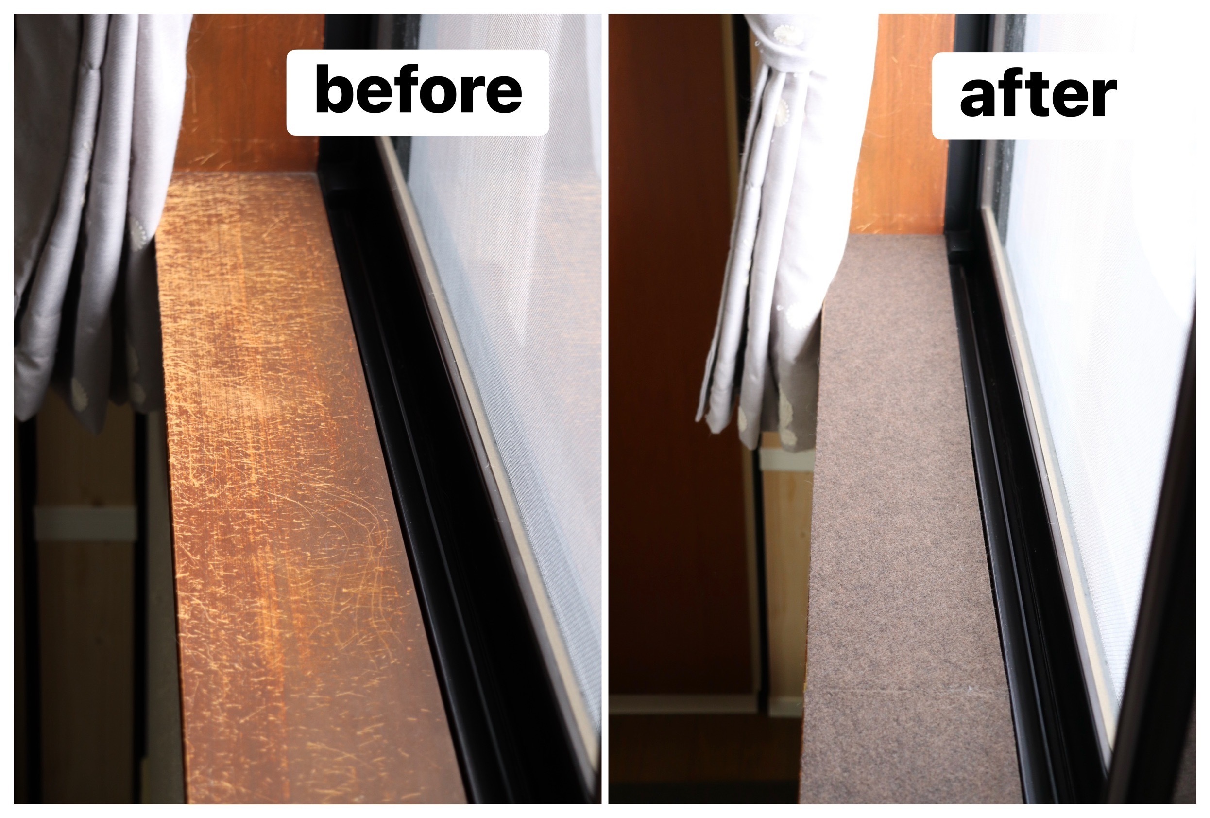 窓際の滑り止め＆キズ隠し