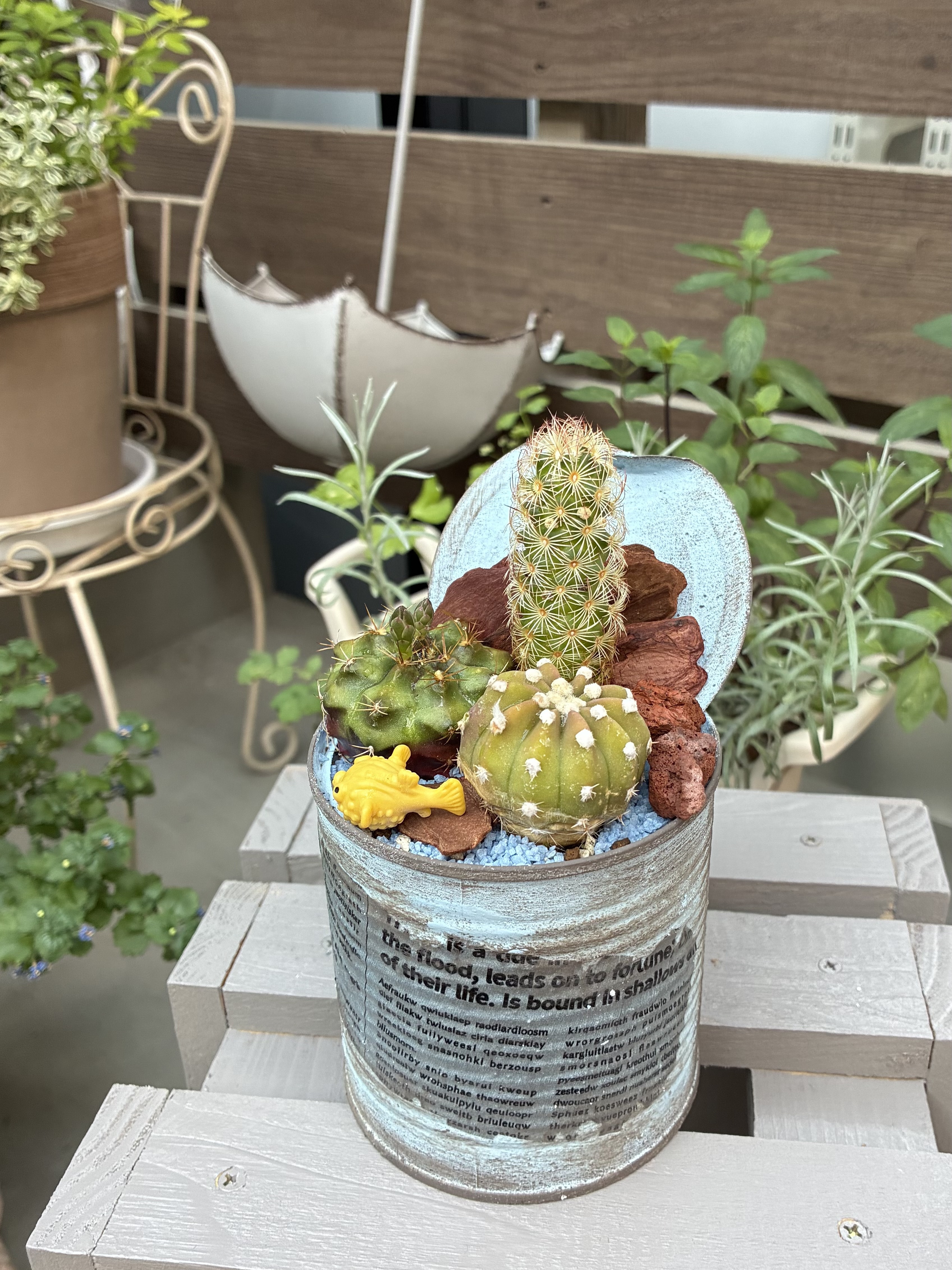 リメイク缶　リメイク鉢　JUNKサビ缶　観葉植物　多肉植物　サボテン リメ プレゼント サボテン 多肉植物 JUNK アメリカン リメイク缶 男前 鉢・プランター