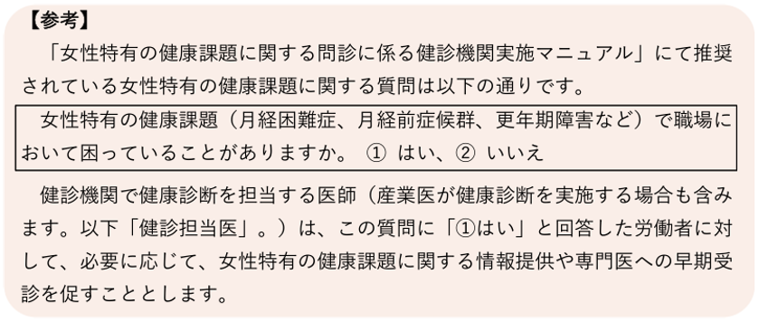 女性の健康問診