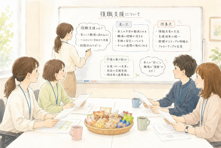 参加者たちが事例検討をするイメージ