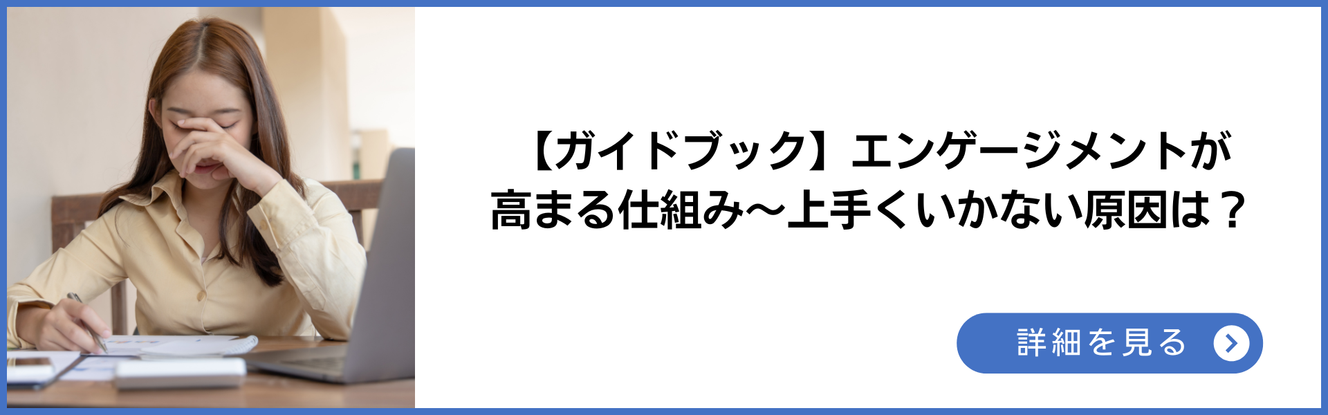 【ガイドブック】エンゲージメントが<br>
高まる仕組み～上手くいかない原因は？詳細を見る