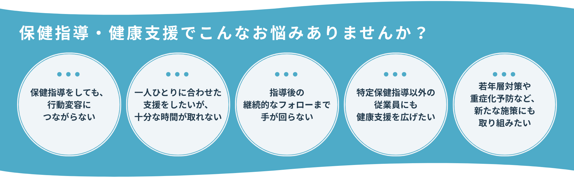 「伝える」だけでは、変わらない。「続けられる」まで、一緒に支える。 保健師伴走型の個別指導サービス アドバンテッジスマートライフプログラム 個々に合わせた健康支援＋ナッジ×認知行動理論＝従業員の行動変容と健康習慣の定着を支援  保健指導・健康支援でこんなお悩みありませんか？ ・保健指導をしても、行動変容につながらない ・一人ひとりに合わせた支援をしたいが、十分な時間が取れない ・指導後の継続的なフォローまで手が回らない ・特定保健指導以外の従業員にも健康支援を広げたい ・若年層対策や重症化予防など、新たな施策にも取り組みたい