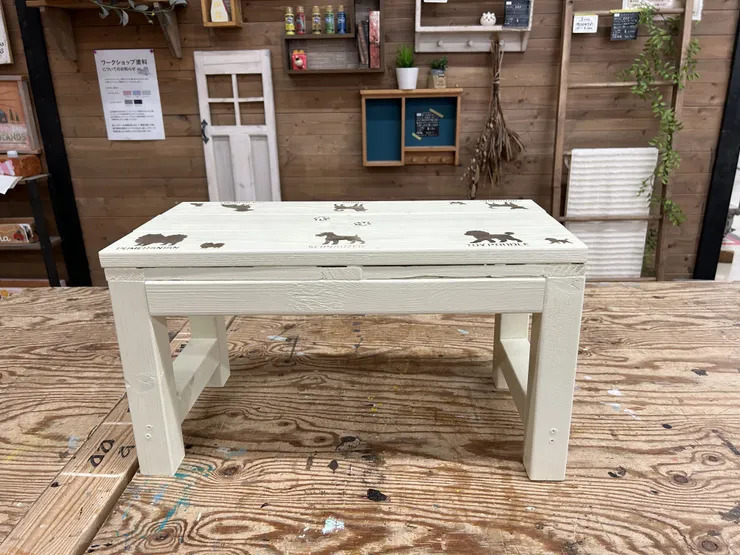 ミニロングベンチ🐕わんわん祭りステンシル🐾