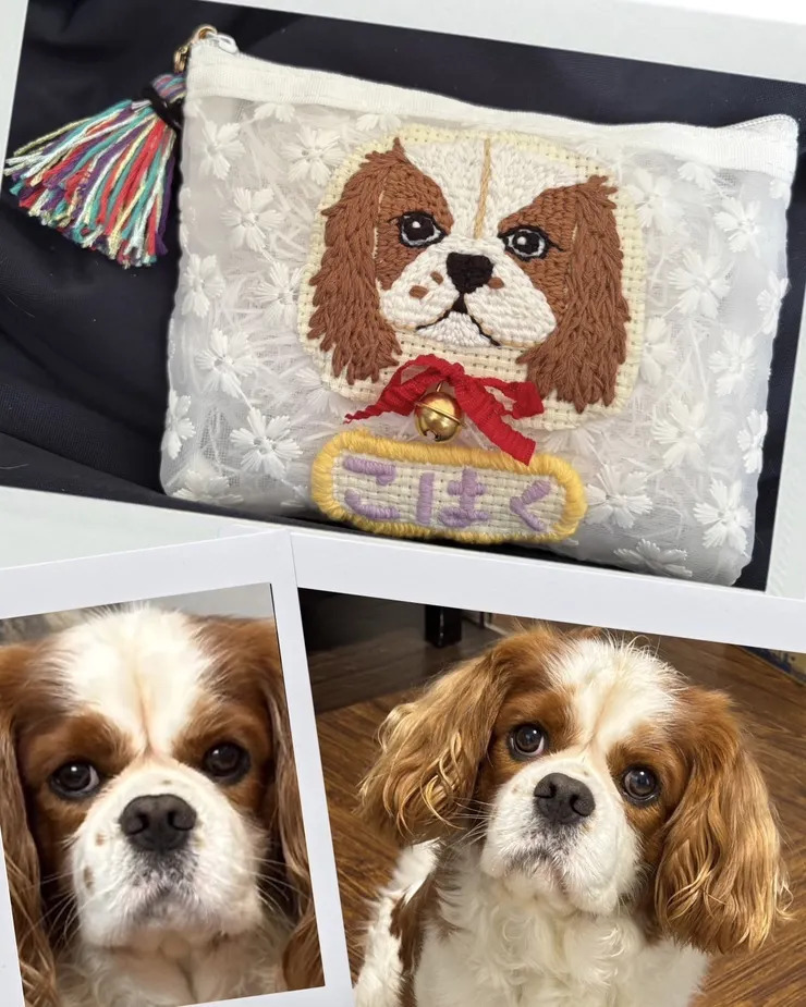 世界で一つの刺繍ポーチ